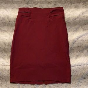 Red pencil skirt
